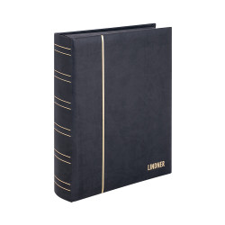 Classeur lux Lindner Nubuck pour timbres 60 pages noires.