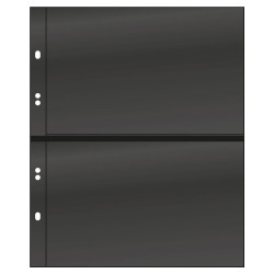 Feuilles Multi Collect Lindner noires à 2 bandes pour blocs-feuillets.