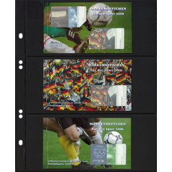 Feuilles Multi Collect Lindner noires à 3 bandes pour carnets de timbres.