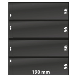 Feuilles Multi Collect Lindner noires à 4 bandes pour timbres-poste.