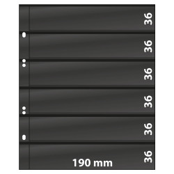 Feuilles Multi Collect Lindner noires à 6 bandes pour timbres-poste.