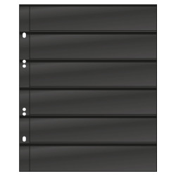 Feuilles Multi Collect Lindner noires à 6 bandes pour timbres-poste.