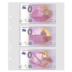 Feuilles Multi Collect Lindner transparentes à 3 bandes pour carnets de timbres.