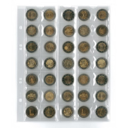 Feuilles numismatiques Multi-Collect pour 35 pièces de 2 euros.