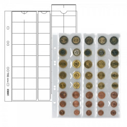 Feuilles numismatiques Multi-Collect pour 5 séries de 8 pièces euro.