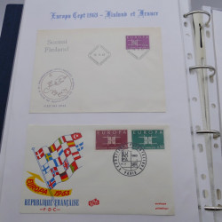 Collection enveloppes premier jour d'Europa 1957-1991 complet en 9 albums.