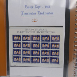 Collection feuillet de timbres Liechtenstein Europa 1961-1999 en 2 albums.