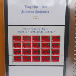 Collection feuillet de timbres Liechtenstein Europa 1961-1999 en 2 albums.