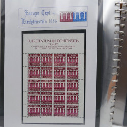 Collection feuillet de timbres Liechtenstein Europa 1961-1999 en 2 albums.