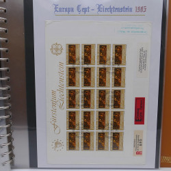 Collection feuillet de timbres Liechtenstein Europa 1961-1999 en 2 albums.