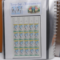 Collection feuillet de timbres Liechtenstein Europa 1961-1999 en 2 albums.