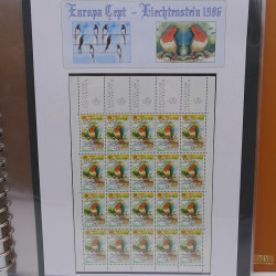 Collection feuillet de timbres Liechtenstein Europa 1961-1999 en 2 albums.