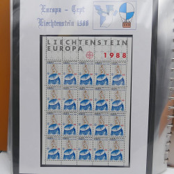 Collection feuillet de timbres Liechtenstein Europa 1961-1999 en 2 albums.