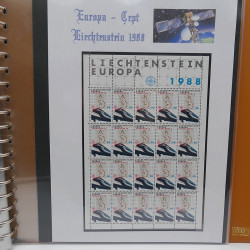 Collection feuillet de timbres Liechtenstein Europa 1961-1999 en 2 albums.