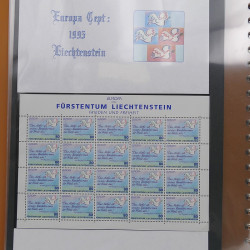 Collection feuillet de timbres Liechtenstein Europa 1961-1999 en 2 albums.