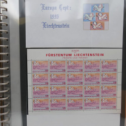 Collection feuillet de timbres Liechtenstein Europa 1961-1999 en 2 albums.