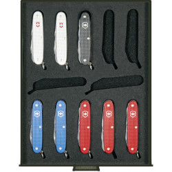 Vitrine pour présenter 12 couteaux Suisse Victorinox 93mm.