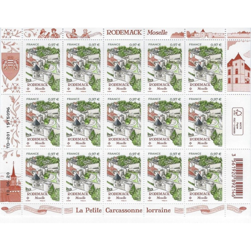 Timbre Rodemack en feuillet de France N°F3 neuf**.