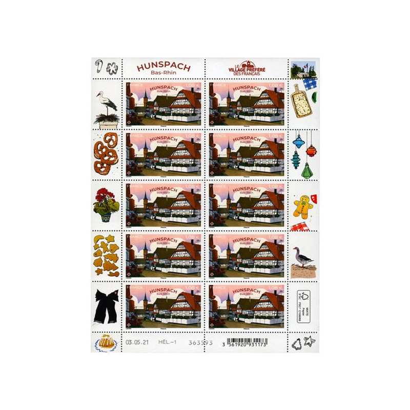 Timbre Hunspach en feuillet de France N°F31 neuf**.