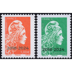 Timbres Marianne l'engagée 2 valeurs surchargés 2024 neuf**.