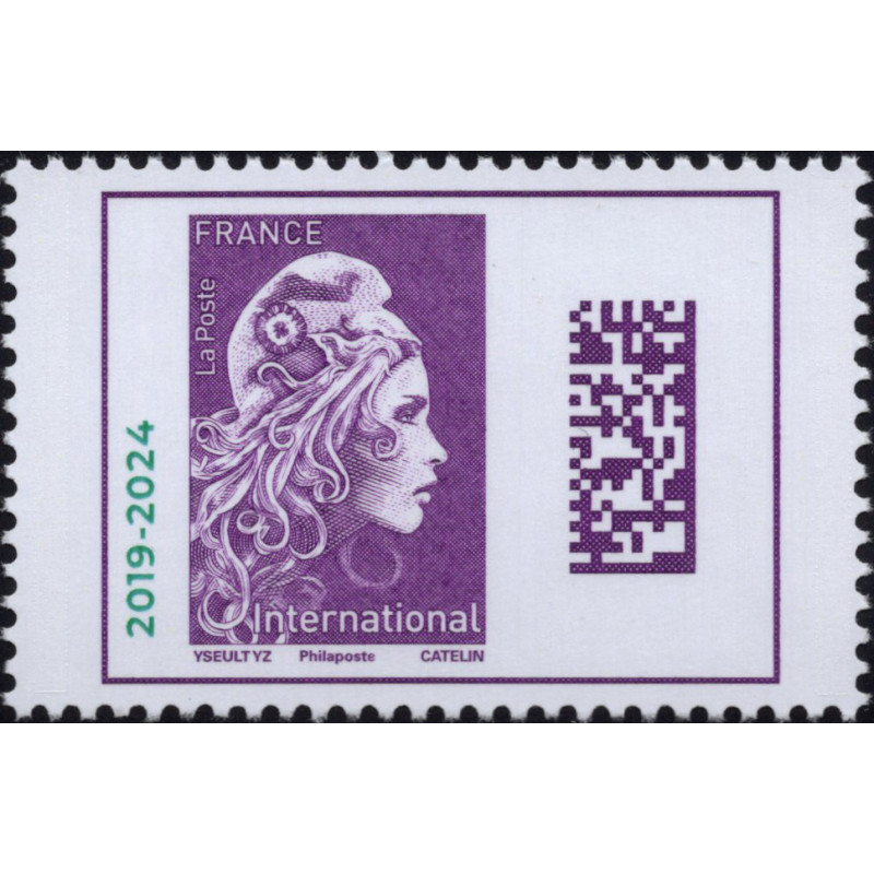 Timbre Marianne l'engagée lettre internationale surchargé N°5761 neuf**.