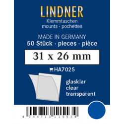 Pochettes simple soudure 31 x 26 mm pour timbres type Monaco Rainier.