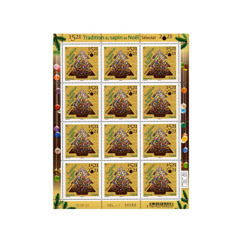 Timbre Sapin de Noël de Sélestat en feuillet de France N°F45 neuf**.