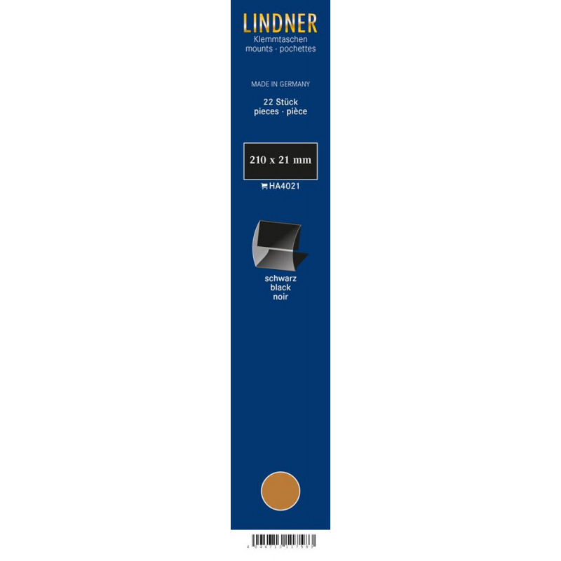 Bandes Klemmfix double soudure 210 x 21 mm pour timbres-poste.