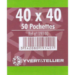 Pochettes noires double soudure 40 x 40 mm pour timbres type Cœurs.