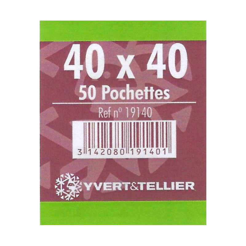 Pochettes noires double soudure 40 x 40 mm pour timbres type Cœurs.