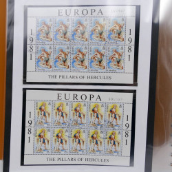 Collection feuillets de timbres Europa 1960-1999 en 13 albums.