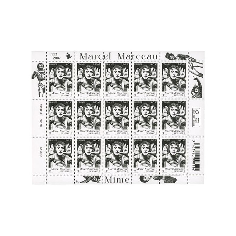 Timbre Marcel Marceau en feuillet de France N°F91 neuf**.