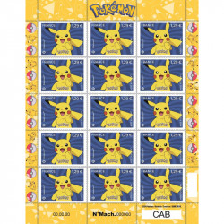 Timbre Pokémon Pikachu en feuillet de France N°F127 neuf**.