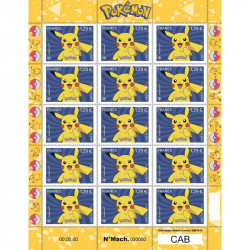 Timbre Pokémon Pikachu en feuillet de France N°F127 neuf**.