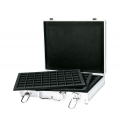 Valise alu pour ranger 288 muselets de champagne.