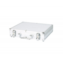 Valise aluminium pour ranger 288 muselets de champagne.