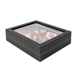 Coffret de collection Nera à 3 compartiments avec fenêtre.