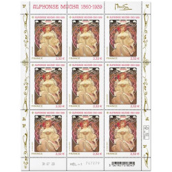 Timbre Alphonse Mucha en feuillet de France N°F113 neuf**.