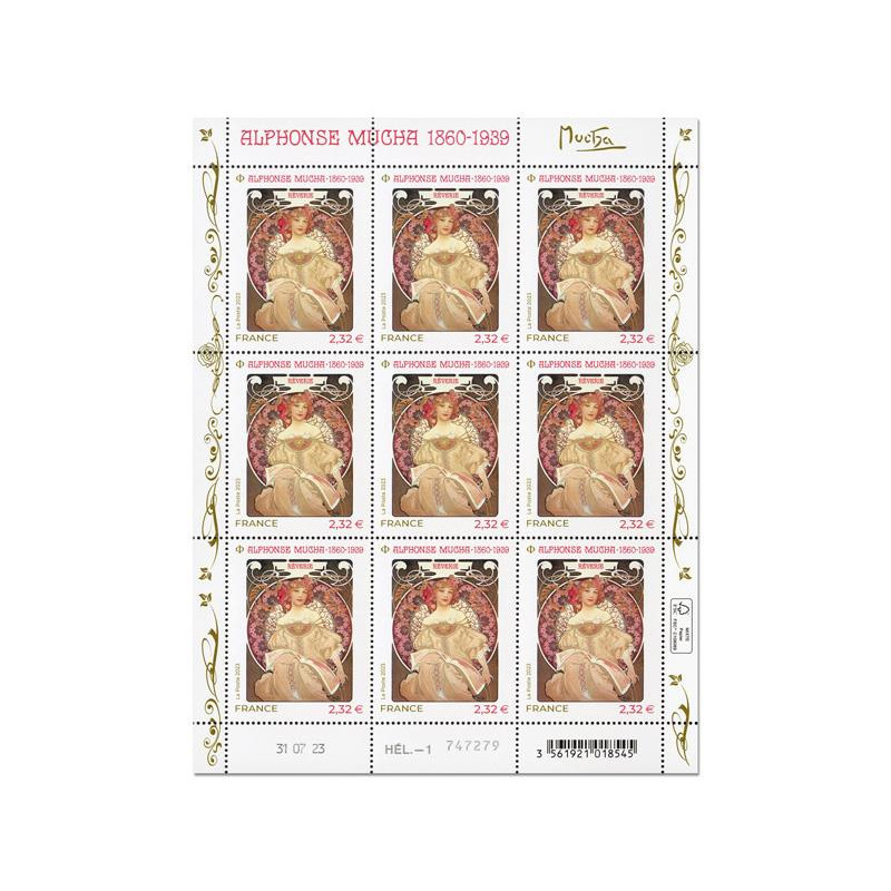 Timbre Alphonse Mucha en feuillet de France N°F113 neuf**.