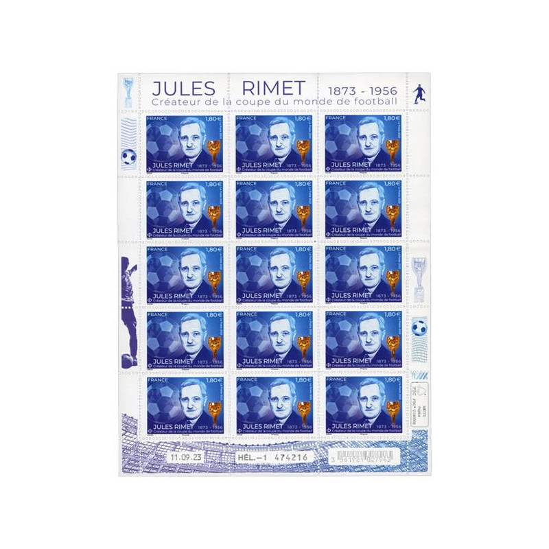 Timbre Jules Rimet en feuillet de France N°F119 neuf**.