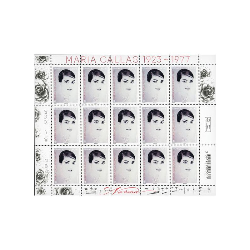 Timbre Maria Callas en feuillet de France N°F120 neuf**.