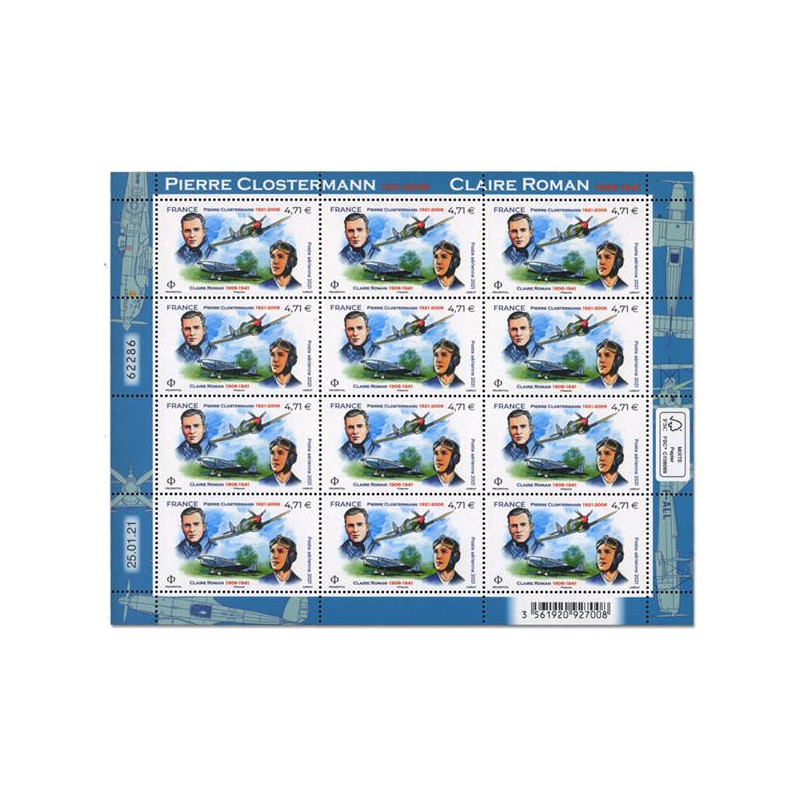 Timbre poste aérienne Roman - Clostermann en feuillet de France N°FA1 neuf**.
