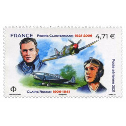 Timbre poste aérienne Roman - Clostermann en feuillet de France N°FA1 neuf**.