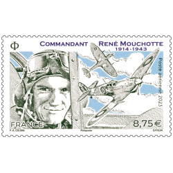 Timbre poste aérienne René Mouchotte en feuillet de France N°FA3 neuf**.