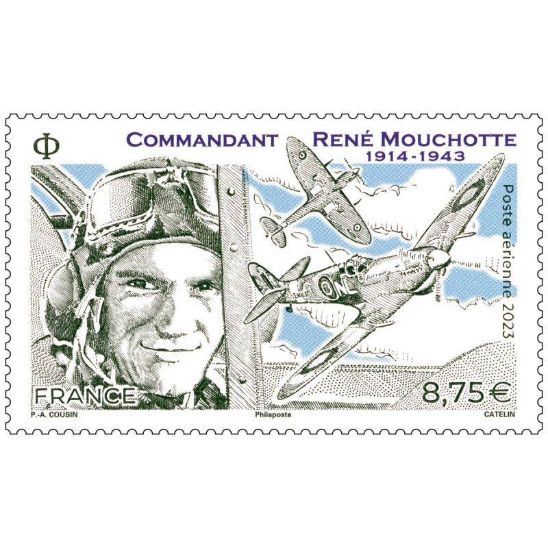 Timbre poste aérienne N°95 René Mouchotte neuf**.