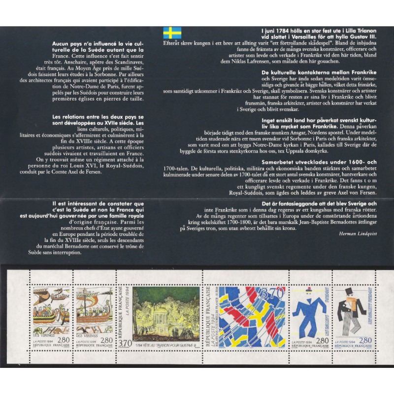 Pochette émission commune France - Suède 1994.