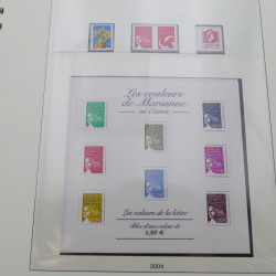 Collection timbres de France 2004-2005 neufs complet en album Lindner.