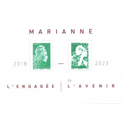 Bloc-feuillet de timbres N°158 Mariannes l'Engagée et l'Avenir neuf**.