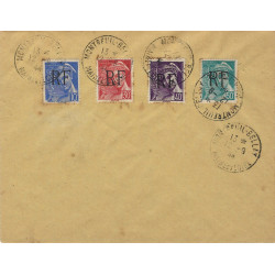 Libération de Montreuil Bellay timbres N°13-16 oblitérés sur lettre.
