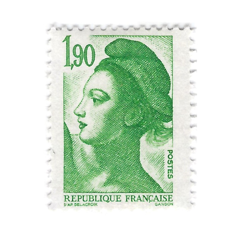 Marianne de Liberté timbre N°2424a sans bande phosphore neuf**.